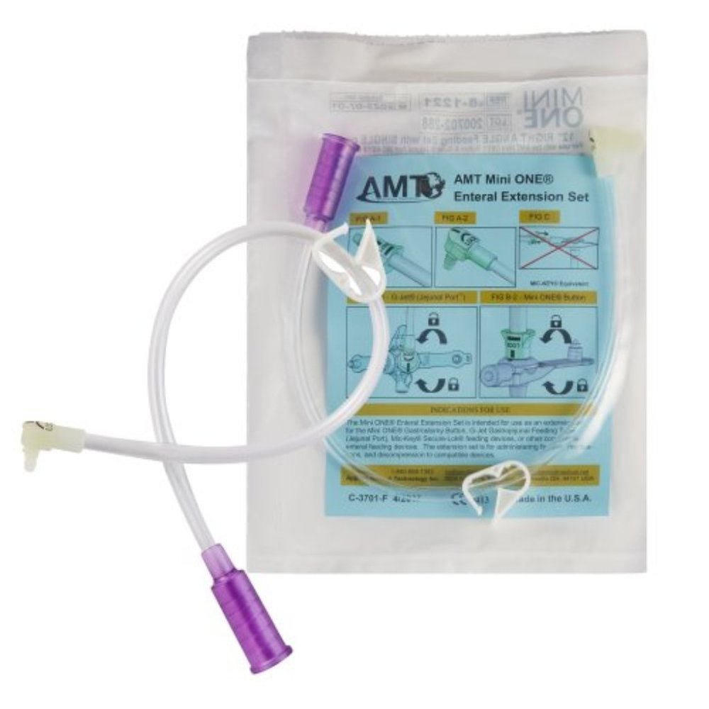 AMT Mini One Enteral Extension Set - 12" Right Angle